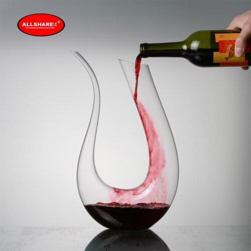 Aliexpress Hot Sale Manual Lead-Free Crystal Decanter U-shaped Decanter 1500ml / 50oz 960082