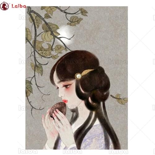 Diy diamond embroidery Abstract art, vintage oriental woman diamond painting full square mosaic 5d picture of rhinestone