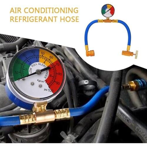Car Air Conditioning Refrigerant Charging Hose R134a With Measuring Hose Gauge Refrigerante Open Valve Charging Pipe Adapter New