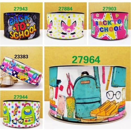 Free shipping 50 yard cartoon printed grosgrain ribbon 27964