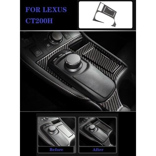 Carbon Fiber Central Console Cigarette Lighter Gear Shift Panel Trim Fit For Lexus CT200h Car Accessories
