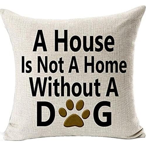 Dog Footprint Print Pillowcase Best Dog Lover Gifts Cotton Linen Throw Pillow Case Cushion Cover Home Decoration Pillow Case