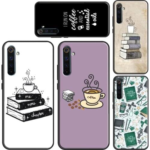 Books And Coffee Case For OnePlus 9 8 Pro Nord 7T 8T 9R Cover For Realme C3 C21 C11 C15 GT Neo 6 7 8 Q3 Pro
