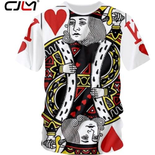 CJLM Poker Tshirt 3d Print King Queen T-shirts Men Hip Hop Streetwear Bodybuilding Fitness Shirts Short Sleeve Tee Shirts Homme