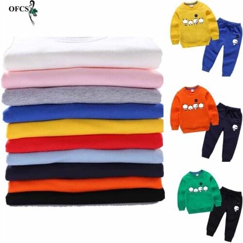 Children Clothes Suits Cartoon Long sleeve Fleece Baby Kids Outerwear Hoodie Jacket Baby Sport T-shirt+pants Boys Clothing Sets