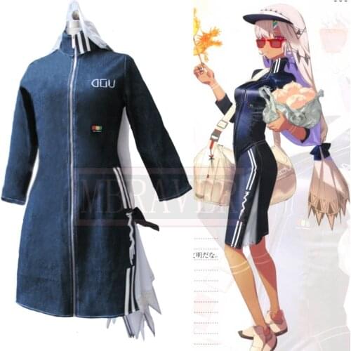Fate/Grand Order FGO Attila Cosplay Altera Denim fabric Cheongsam Chinese style Halloween Cosplay Costume Custom Made