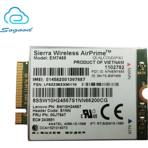 Sierra Wireless GOBI6000 EM7455 FRU:00JT547 NGFF M.2 4G module for Thinkpad T460p T460s L560 Yoga 260 P70 P50s X1 Carbo Tablet