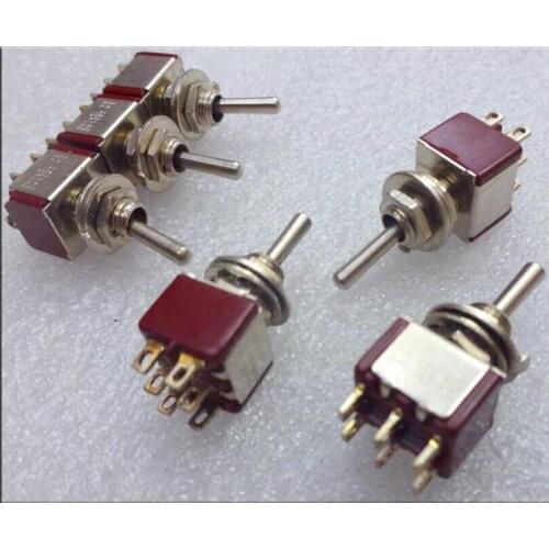 6 pcs French button switch 3 gear 6 feet 3A 250V good quality
