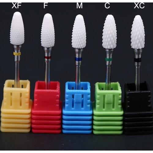 Ceramic Nail Drill Bit, Electric Nail Drill Bits for Acrylic Nails, Safety Cuticle Clean Gel Remove, 3/32" Shank Size (Grit:5)