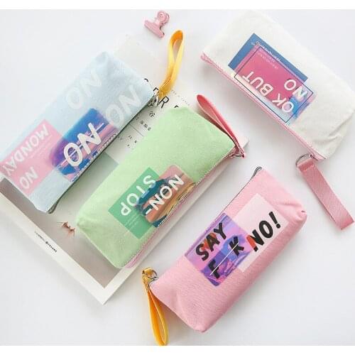 Cute Sequin Pencil Case Bags Kawaii Glitter Pencilcases Etui Simlpe Fabric Pencil Box Pen Case For School Korean Stationery