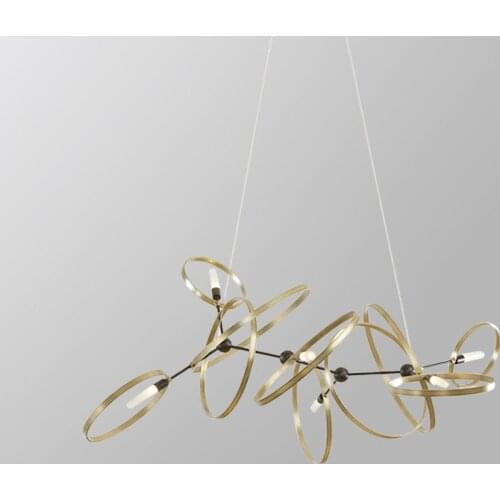 Postmodern Creative Minimalist Chandelier Metal Ring Decorative Lamp Living Room Bedroom Dining Room Model Room Designer
