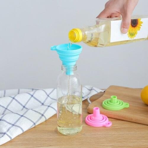Kitchen Accessories Silicone Tools 1 Pcs Mini Silicone Gel Foldable Style Funnel Hopper Kitchen Cooking Tools Kitchen Gadgets