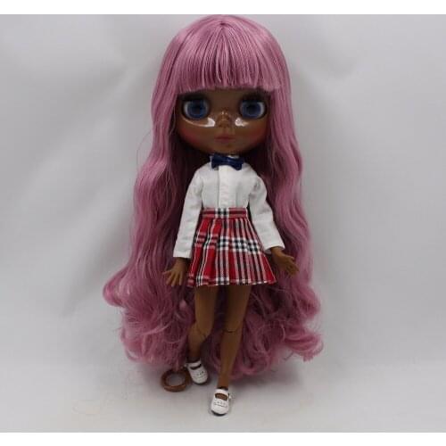Joint body Nude Blyth Doll,dark black skin Factory doll Fashion doll Suitable For DIY 0607
