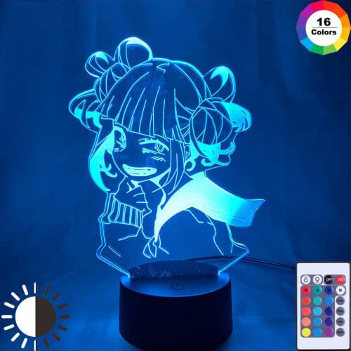 3D Anime My Hero Academia LED Night Light Himiko Toga Lamp for Bedroom Decor Birthday Gift Himiko Toga Light My Hero Academia