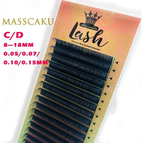 MASSCAKU Cheap Fast Shipping Faux Mink Individual Eyelash Lashes for Professionals Soft Premium Mink Eyelash Extension