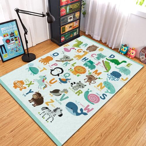 Childrens Floor Mats Hopscotch Thickened Bedside Blanket Cartoon Cute Room Floor Mats Bedroom Anti-fall Games Crawling Carpet