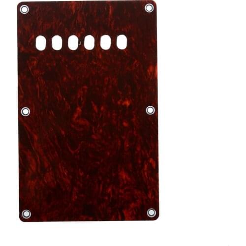 Musiclily 6 Hole Guitar Back Plate for China Made Squier, 4Ply Red Tortoise