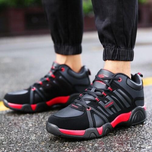 Mens Sports Shoes Fall Winter Mesh Leather Stitching New Fashion Trend Men Women Sneakers Lace-up Velvet Couples Hiking Shoes