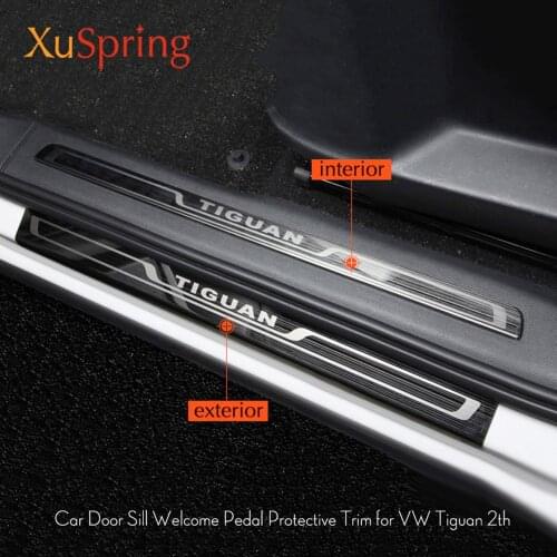 For VW Tiguan MK2 2016 2017 2018 2019 2020 2021 Europe version Car Scuff Plate Door Sill Trim Welcome Pedal Car accessories