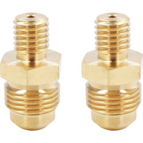 Earth Star Brass Propane Gas Jet Nozzle Sprayer 1.96mm Orifice with 3/8" Male Flare and M10x1.5mm Thread for Burner Inlet
