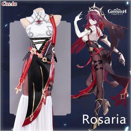 New Game Genshin Impact Rosaria Cosplay Costume Female Gorgeous Cheongsam Formal Dress Activity Party Role Play Clothing S-XL