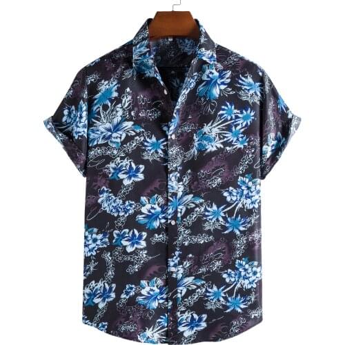 Novo de manga curta camisa casual masculina impressa praia topo 2021 verão masculina camisa de manga curta tamanho europeu eua t