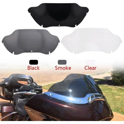 Motorcycle Front 9.5" Windshield Fairing Windscreen For Harley Road Glide FLTR FLTRX 1998-2013 Smoke/Clear/Black Windshield