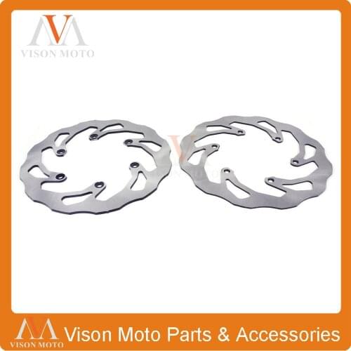 Front & Rear Wavy Brake Disc Rotor Set For Honda CR125 CR250 CRF250R CRF250X CRF450R CRF450X Off Road Motocross Dirt Bike