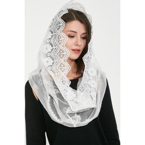 Scarf for Women Turban Girls Print Headband Mantilla Chapel Hair Band Accessories Headwrap Autumn Fashion embroidery Headwear