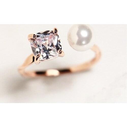 Korean Simple Shinning Zircon Open Rings For Women Girls Fashion Delicate Charms Adjustable Rings Jewelry Fine Gifts