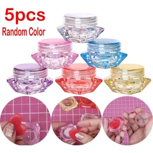 5pcs Diamond Empty Containers Plastic Clear Pot Jars to Hold Diamond Painting Accessories Wax, Nails, Powder, Jewelry