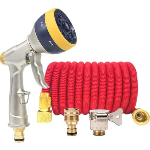 17-125ft Expandable Garden Hose Garden Watering Gun High Pressure Car Wash Plastic Pipe Magic Flexible Water Hose With Spray Gun