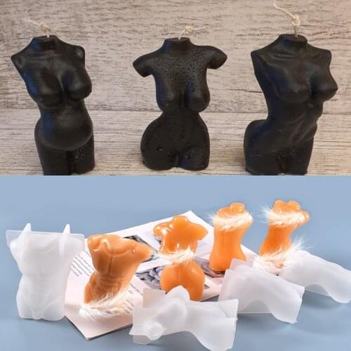 3D Plump Model Body Silicone Mould Male and Female Human Candle Uv Epoxy Plaster Cake Mold Art Crafts Home Decoretion