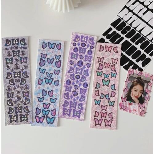 Cute Colorful Butterfly Laser Stickers Scrapbooking Decoration Hand Account Diary Korean Doodling Sticker Kawaii Stationery