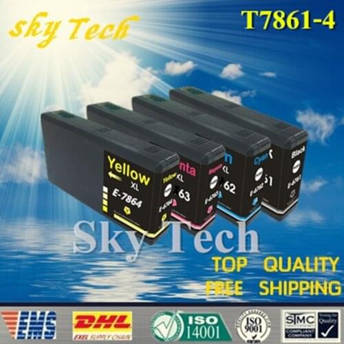 4 Pcs Compatible Ink Cartridge For T7861 - T7864 For Epson WF-4630 WF-4640 WF-5110 WF-5190 WF-5620 WF-5690 . Full Ink