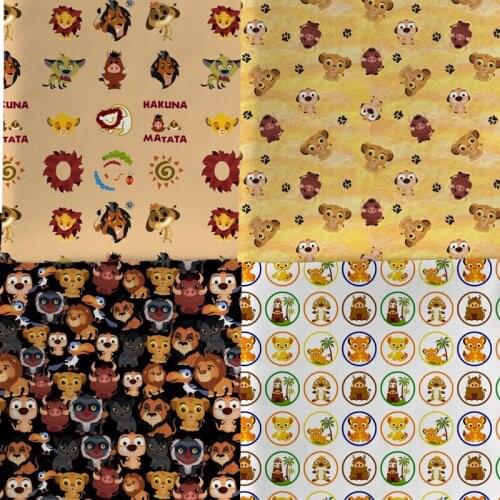 Half yard 45X145cm shopping bag fabric Cartoon Movie Print Polyester cotton DIY Material Pillow Hat sofa kird mask Handmade