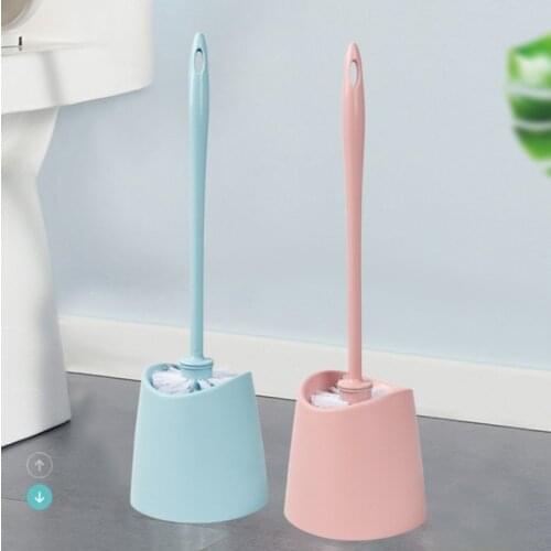 Extended Double-Sided Chamber Pot Brush Household Long-Handled without Blind Angle Brush Toilet Cleaner Bathroom with Base Clean
