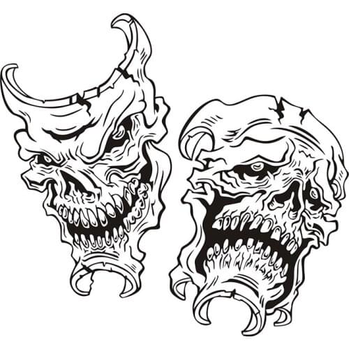 Happy Halloween Funny Skull Mask Smile Now Cry Later Living Room Vinyl Carving Wall Decal Sticker for Holiday party Home Decor