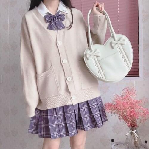 Japanese Fashion College Jk Loose V-neck Sweater Cardigan 2021 New Female Outwear JK Sweater Coat Japanese School Uniform