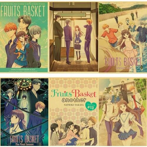 Japanese Anime Fruits Basket Poster Retro Kraft Paper Poster Art Painting Wall Stickers Home Room Decor