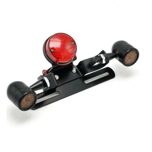 12v Motorcycle Tail Rear Brake Lights License Plate Bracket With Turn Signal Light Custom For Honda Yamaha Suzuki Kawasaki