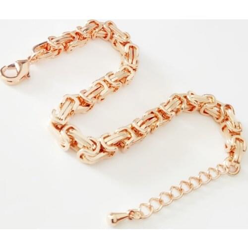 Women Bracelets New Luxury Elegant Rose 585 Gold Bracelet Hand Catenary Link Chain Bracelet Bangle Gift