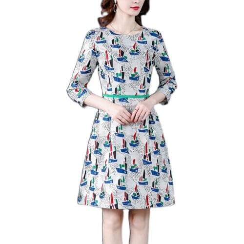 2020 New Spring Autumn Women Dress Korean Fashion Gorgeous Jacquard Slim A-Line Mini Dress Elegant Vintage Dress