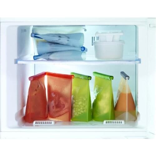 1-Liter Durable Fresh Bag Reusable Silicone Food Storage Versatile Cooking No-BPA