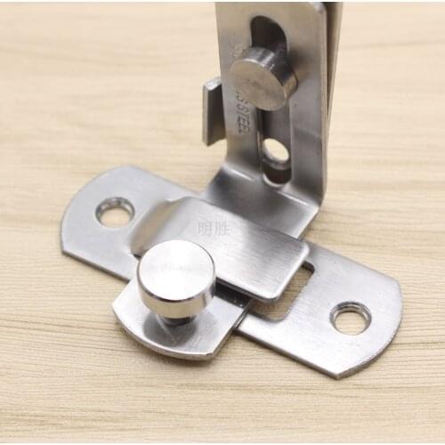 1Pcs Security Door Stainless Steel 90 Degree Door Buckle Sliding Lock Right Angle Corner Pin for Latch Door Bolt For Home