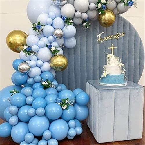135pcs Baby Blue Balloon Garland Arch Kit Macaron Blue Balloons for Birthday Baby Shower Wedding Graduation Holiday Decorations