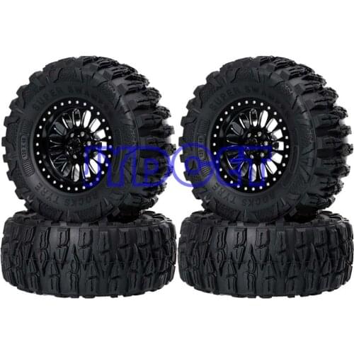 4P 2.2" Metal Beadlock Wheel Hub Rim&120MM Tyre Tires for 1/10 1:10 RC Crawler Axial SCX10 RR10 Wraith TRX4 KM2 YETI