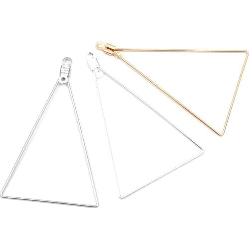 20Pcs 48x31mm Copper Triangle Charm Pendant Connector For Jewelry Marking DIY Necklace Bracelet Components Accessories Handmade