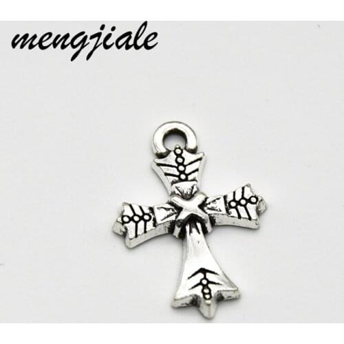 25pcs Classic Tibetan Silver Plated Christ Cross Charms fit Pendant Necklace Bracelet DIY Handmade making 22*15mm