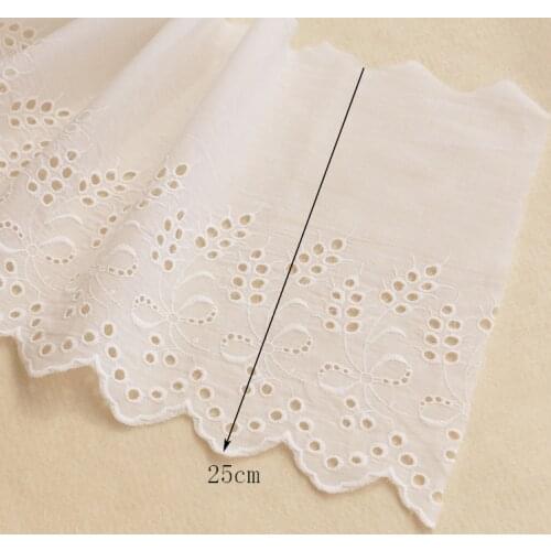 3meter/lot Wide 25CM beige-white pure cotton cloth hollow out embroider handmade sofa/dress hem accessories X215